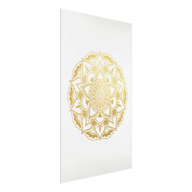 Wandbilder Muster Mandala Illustration Ornament weiß gold