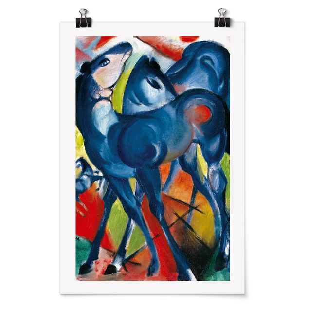 Kunstkopie Poster Franz Marc - Die Blauen Fohlen