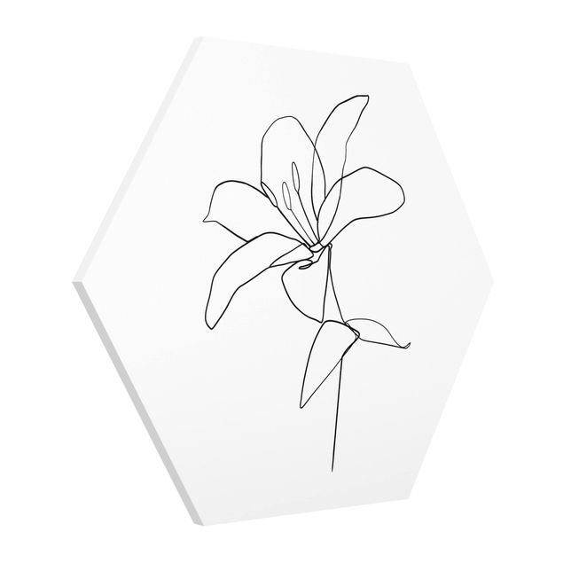 Wandbilder Blumen Line Art Blüte Schwarz Weiß