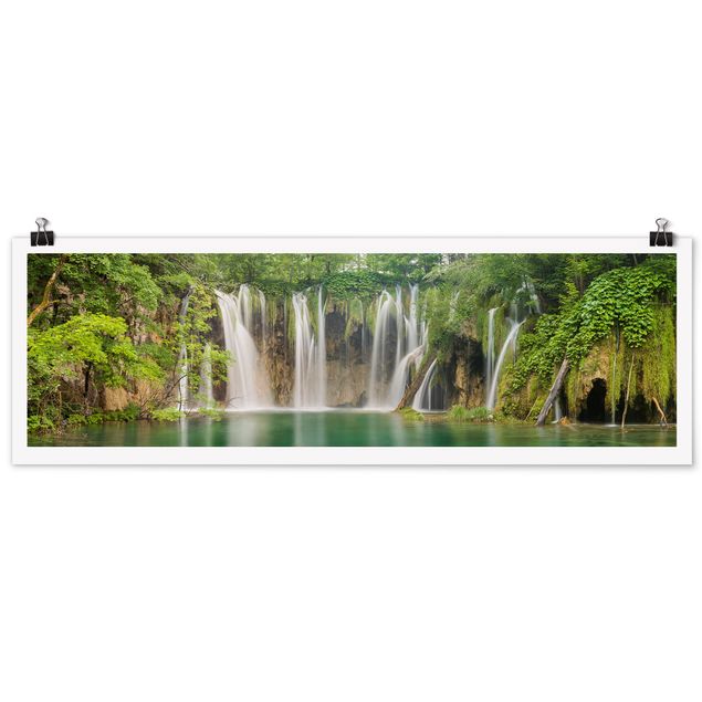Natur Poster Wasserfall Plitvicer Seen