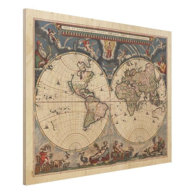 Küchen Deko Historische Weltkarte Nova et Accuratissima von 1664