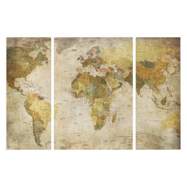 Wandbilder Grün Weltkarte