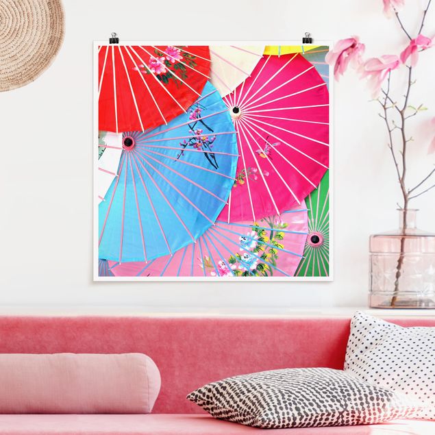 Wandbilder Muster Chinese Parasols