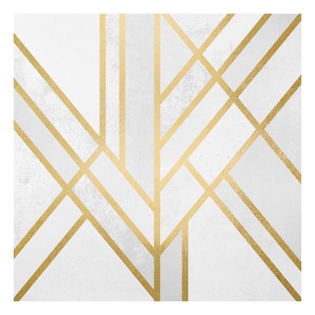 Küchen Deko Art Deco Geometrie Weiß Gold