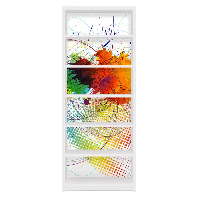 Möbelfolie für IKEA Billy Regal - Klebefolie Rainbow Background