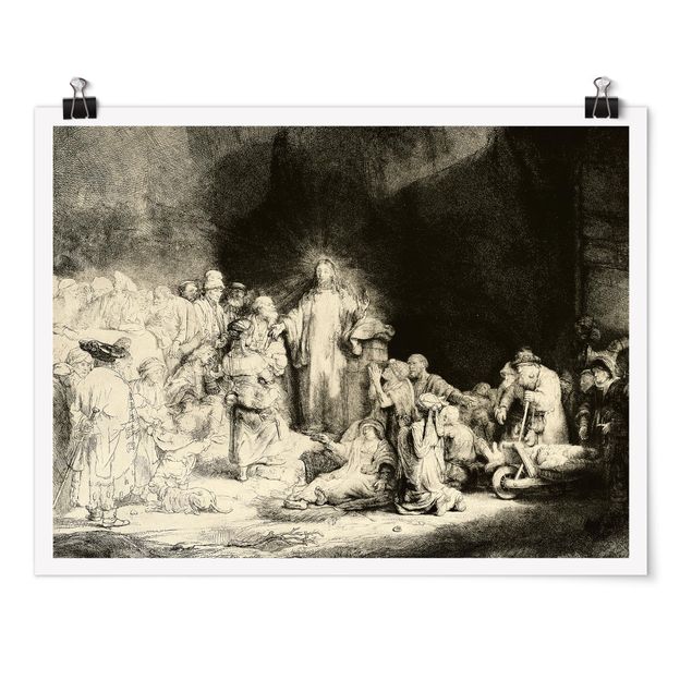 Kunstdrucke Poster Rembrandt van Rijn - Christus heilt die Kranken
