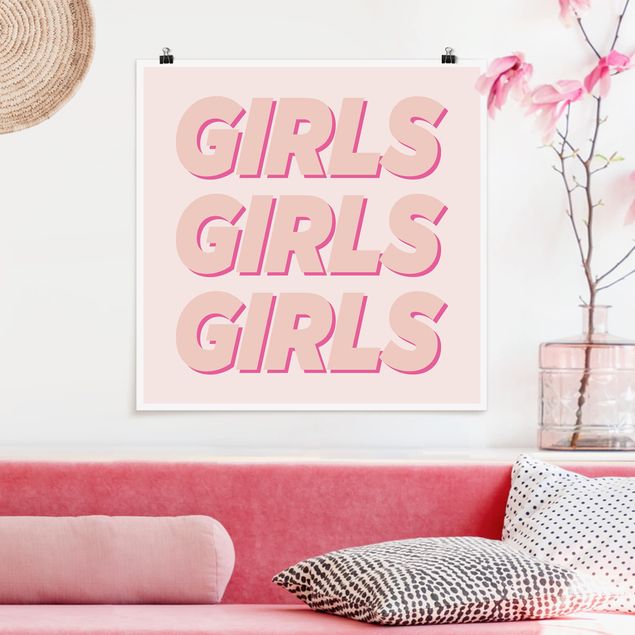Poster mit Spruch GIRLS GIRLS GIRLS