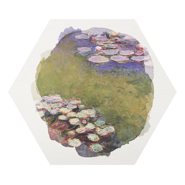 Wandbilder Floral Wasserfarben - Claude Monet - Seerosen