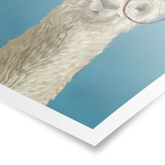 Wandbilder Tiere Lama mit Brille I