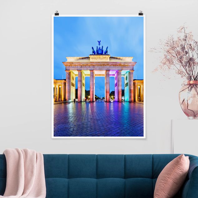 Wandbilder Berlin Erleuchtetes Brandenburger Tor