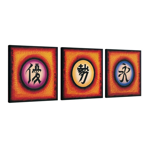 Wandbilder Modern Chinese Signs Trio