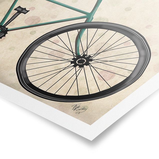 Poster Tiere Radtour - Basset auf Fahrrad