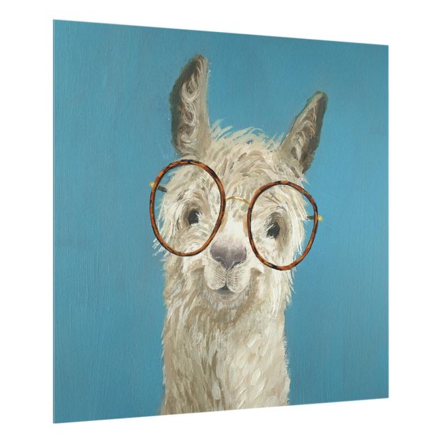 Küchenspiegel Glas Lama mit Brille I
