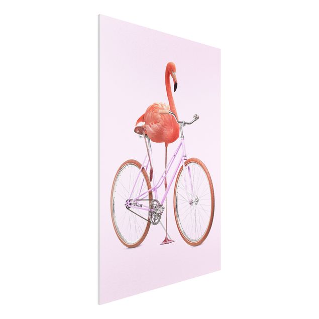 Küchen Deko Flamingo mit Fahrrad
