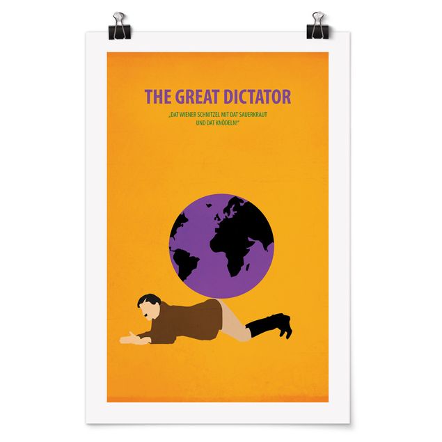 Wandbilder Portrait Filmposter The great dictator