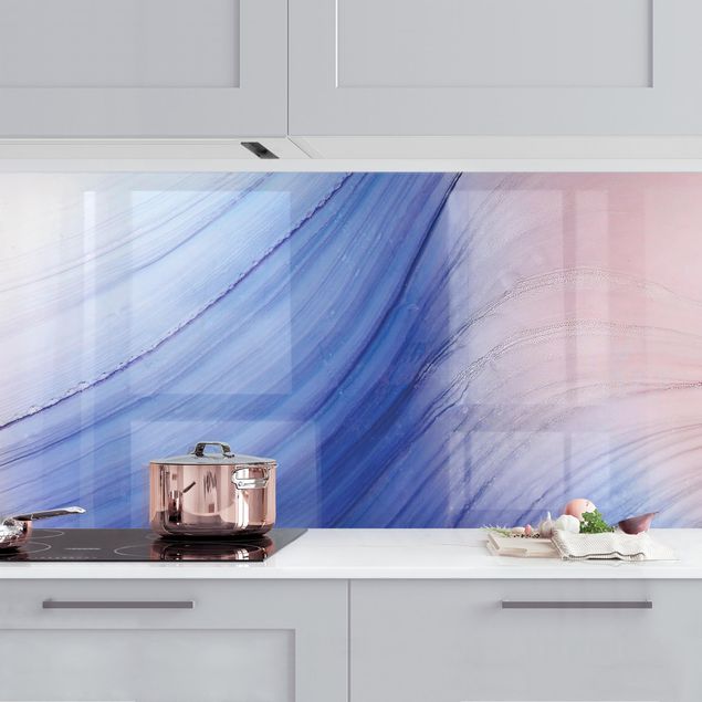 Küche Dekoration Melierter Farbtanz Blau mit Rosa