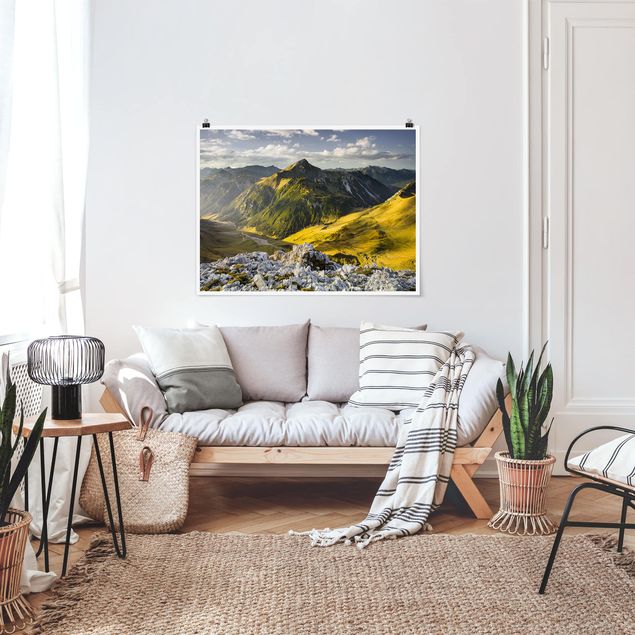 Wandbilder Landschaften Berge und Tal der Lechtaler Alpen in Tirol