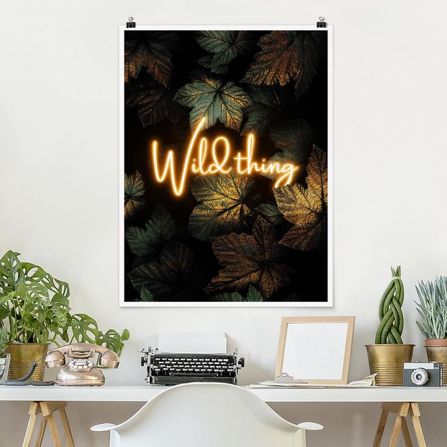 Kunstdrucke Poster Wild Thing goldene Blätter