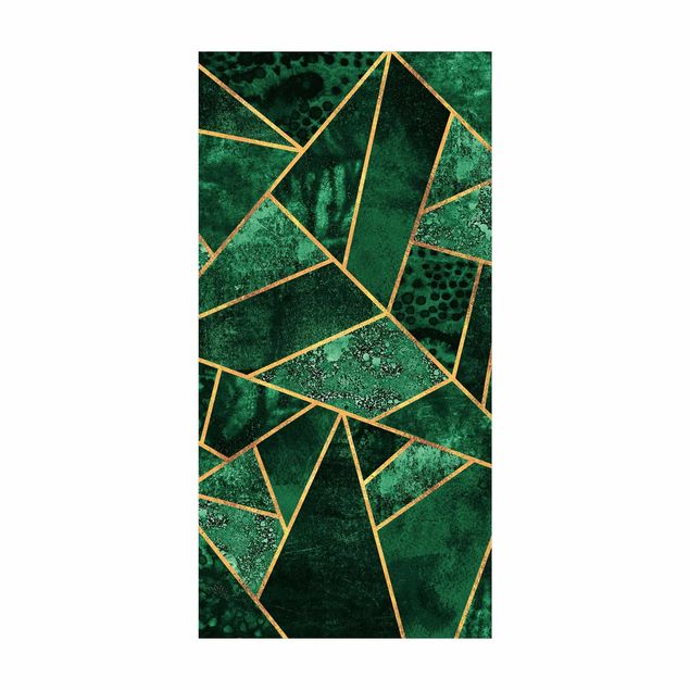 Teppich modern Dunkler Smaragd mit Gold