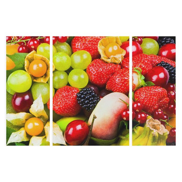 Leinwandbild 3-teilig - Tropical Fruits - Triptychon
