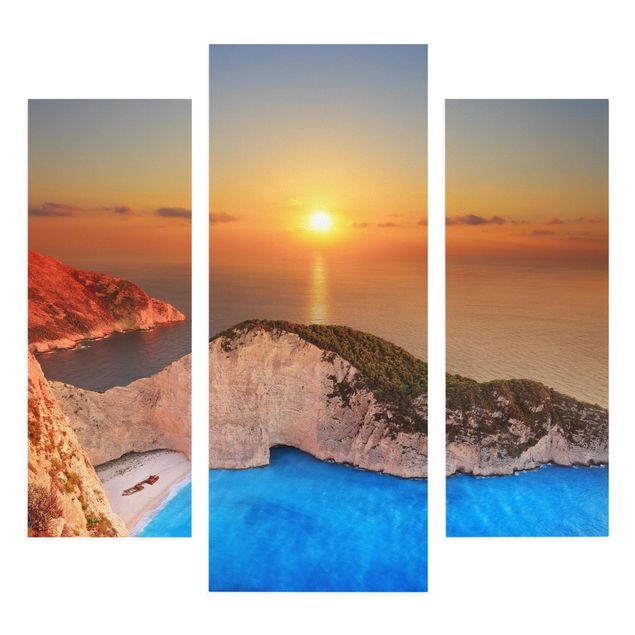 Wandbilder Meer Sonnenuntergang über Zakynathos