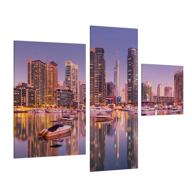Wandbilder Berge Dubai Skyline und Marina
