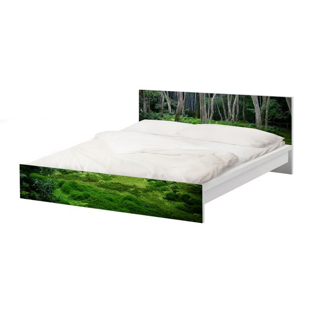 Möbelfolie für IKEA Malm Bett niedrig 180x200cm - Klebefolie Japanischer Wald