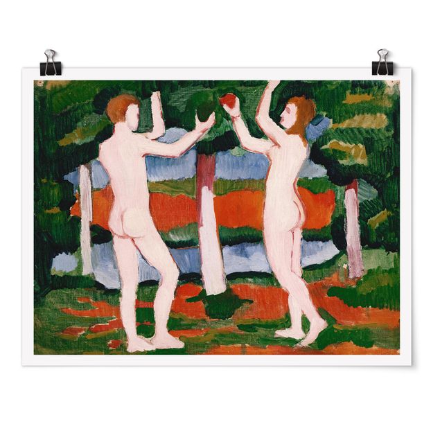 Poster Kunstdruck August Macke - Adam und Eva