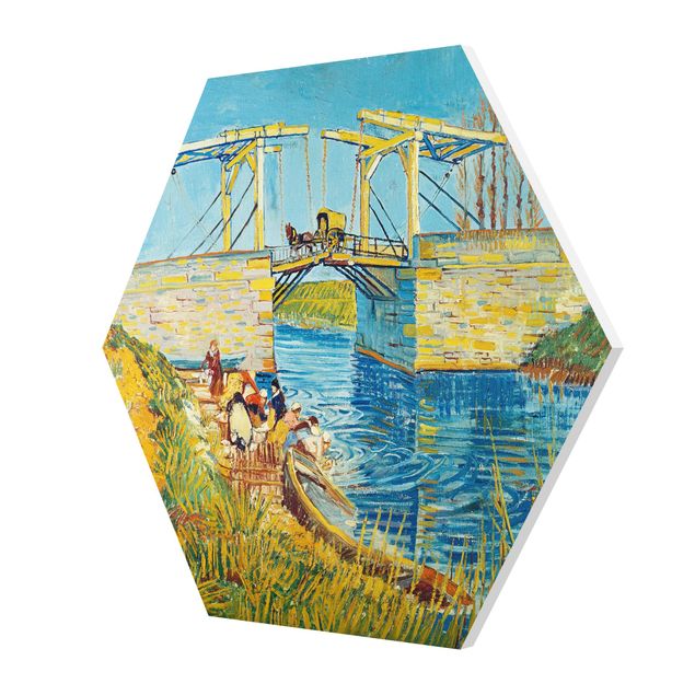 Wandbilder Kunstdrucke Vincent van Gogh - Zugbrücke in Arles