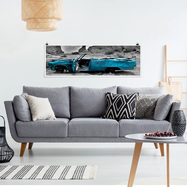 Wandbilder Landschaften Türkiser Cadillac