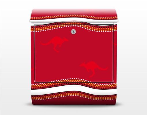 Design Briefkasten Rotes Känguru Muster