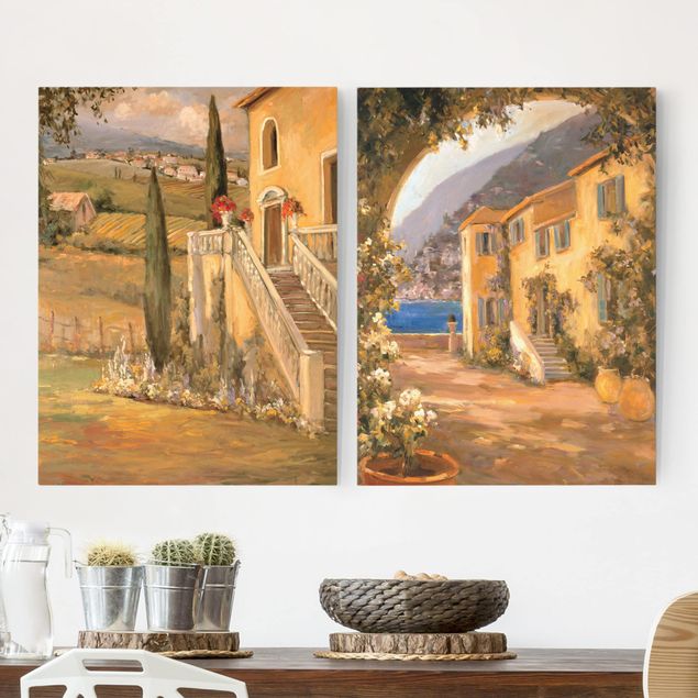 Wanddeko Küche Italienische Landschaft Set I
