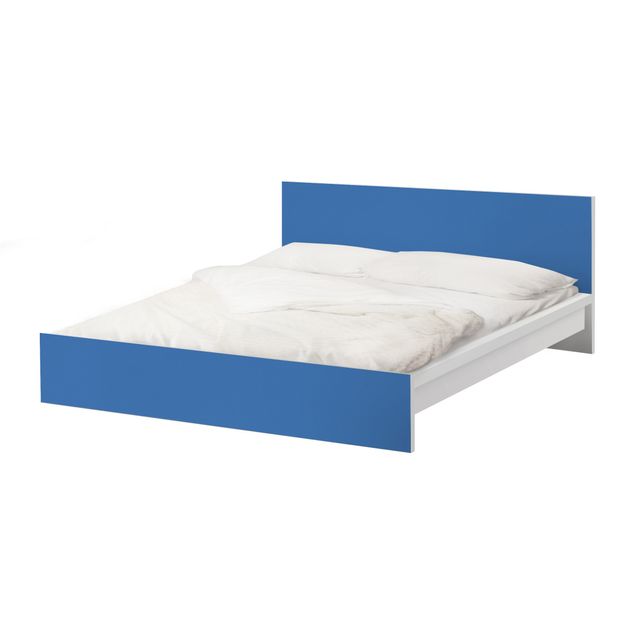 Möbelfolie für IKEA Malm Bett niedrig 160x200cm - Klebefolie Colour Royal Blue