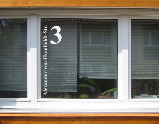 Fensterfolie - Fenstertattoo No.UL1032 WunschText Strasse und Hausnummer