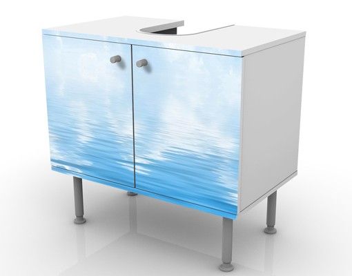 Waschbeckenunterschrank - Above Sea Level - Maritim Badschrank Weiß Blau