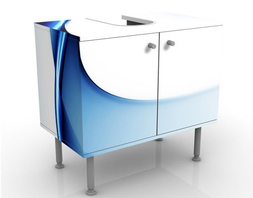Waschbeckenunterschrank mit Motiv Blaue Wandlung