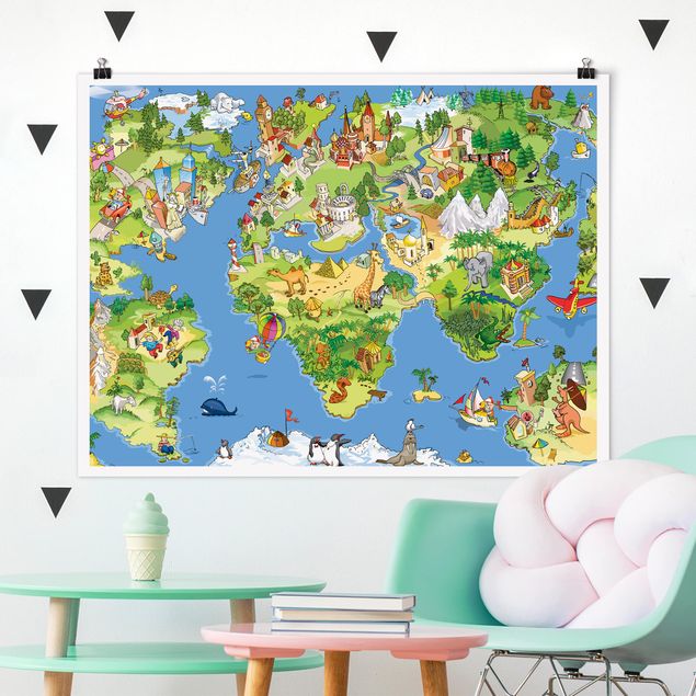 Kinderzimmer Deko Great and funny Worldmap