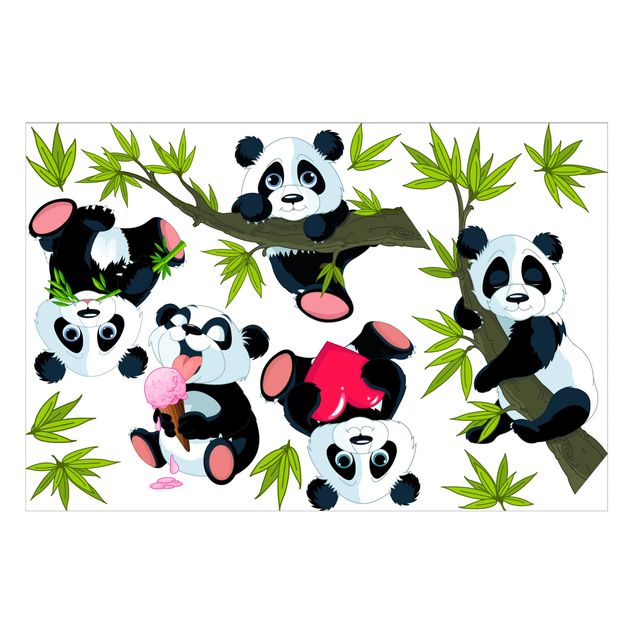 Fensterbilder Tiere Pandabären Set Herz