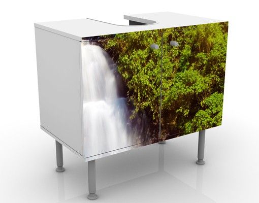 Waschbeckenunterschrank - Wasserfall Romantik - Badschrank Grün