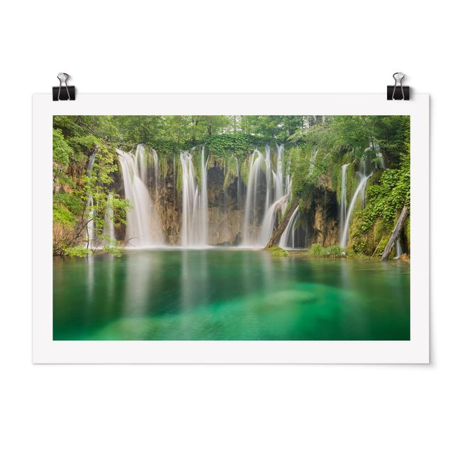 Natur Poster Wasserfall Plitvicer Seen