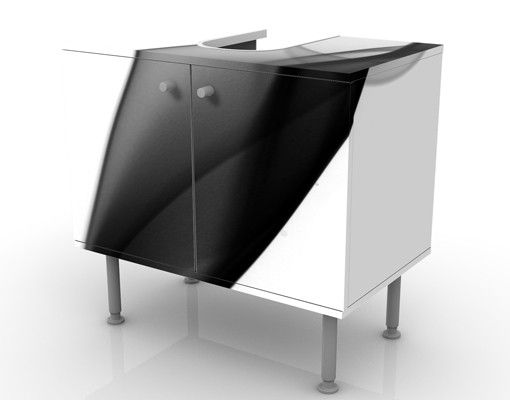 Waschbeckenunterschrank - Grey Nebula - Badschrank Weiß Schwarz