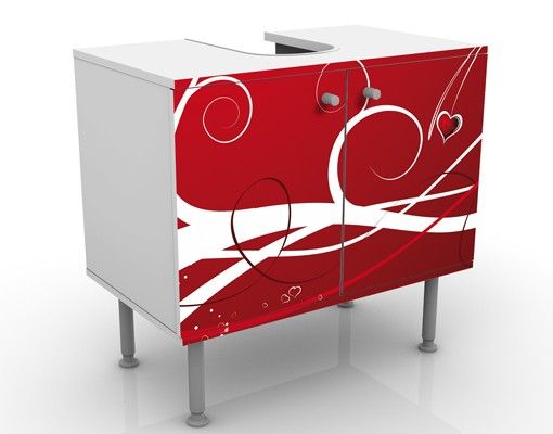 Waschbeckenunterschrank - Ti Amo - Badschrank Rot