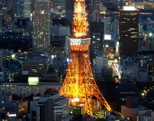 Waschbeckenunterschrank - Tokyo Tower - Badschrank Orange Gelb Schwarz