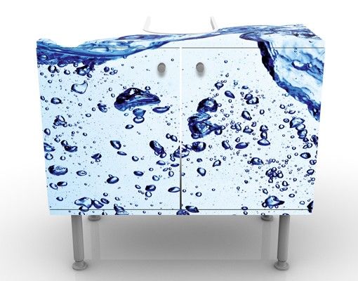 Waschbeckenunterschrank - Sensational Fresh - Badschrank Weiß Blau