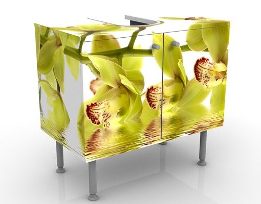 Waschbeckenunterschrank Motiv Splendid Orchid Waters