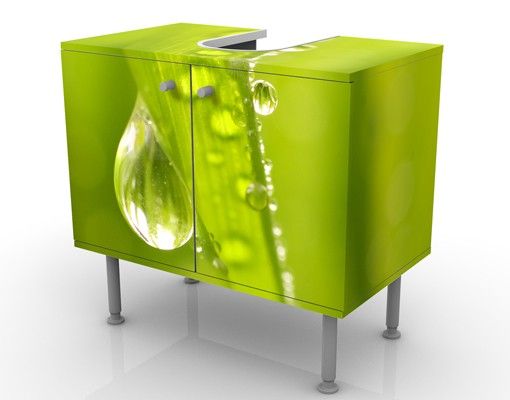 Waschbeckenunterschrank - Morning Dew - Blumen Badschrank Grün