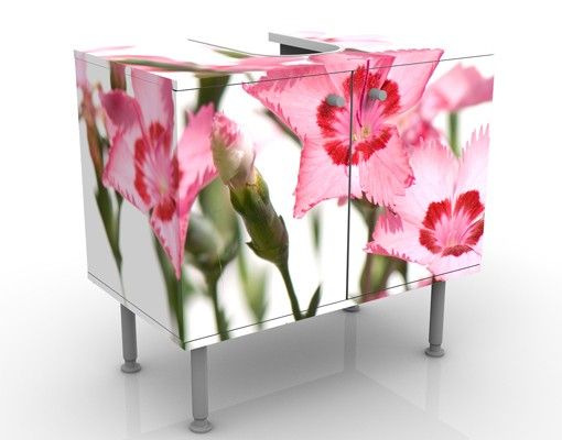 Waschbeckenunterschrank mit Motiv Pink Flowers