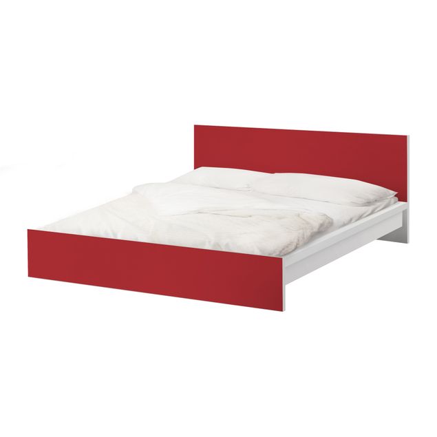 Möbelfolie für IKEA Malm Bett niedrig 180x200cm - Klebefolie Colour Carmin