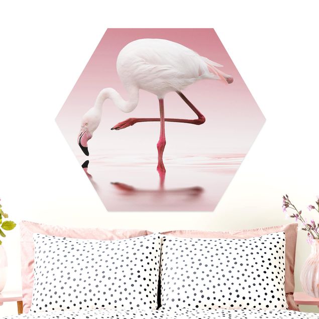 Wanddeko Küche Flamingo Dance