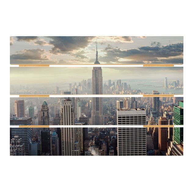 Holzbilder Sonnenaufgang in New York
